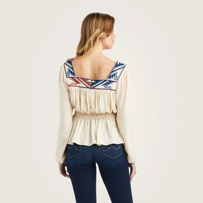 Women Jacquard Chimayo Top Buttercream Ariat TShirts and Tops Women Jacquard Chimayo Top Buttercream Ariat TShirts and Tops