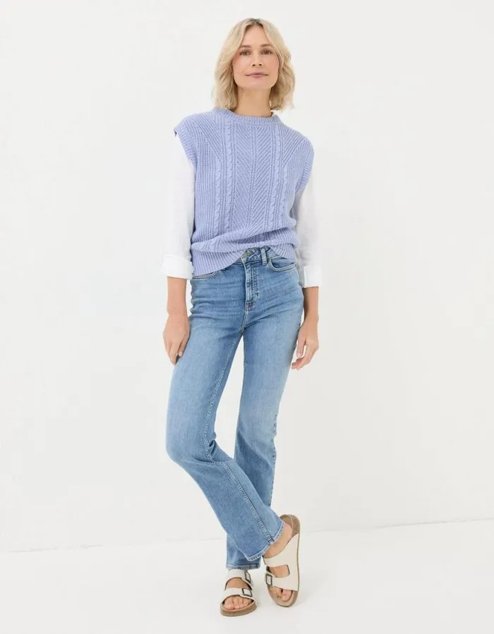 Women Jeans and Dungarees FatFace Brooke Bootcut Jeans Denim Blue