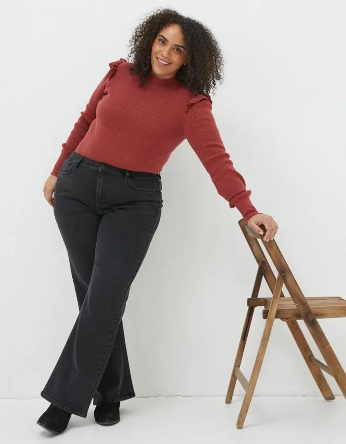 Women Jeans and Dungarees FatFace Brooke Bootcut Washed Black