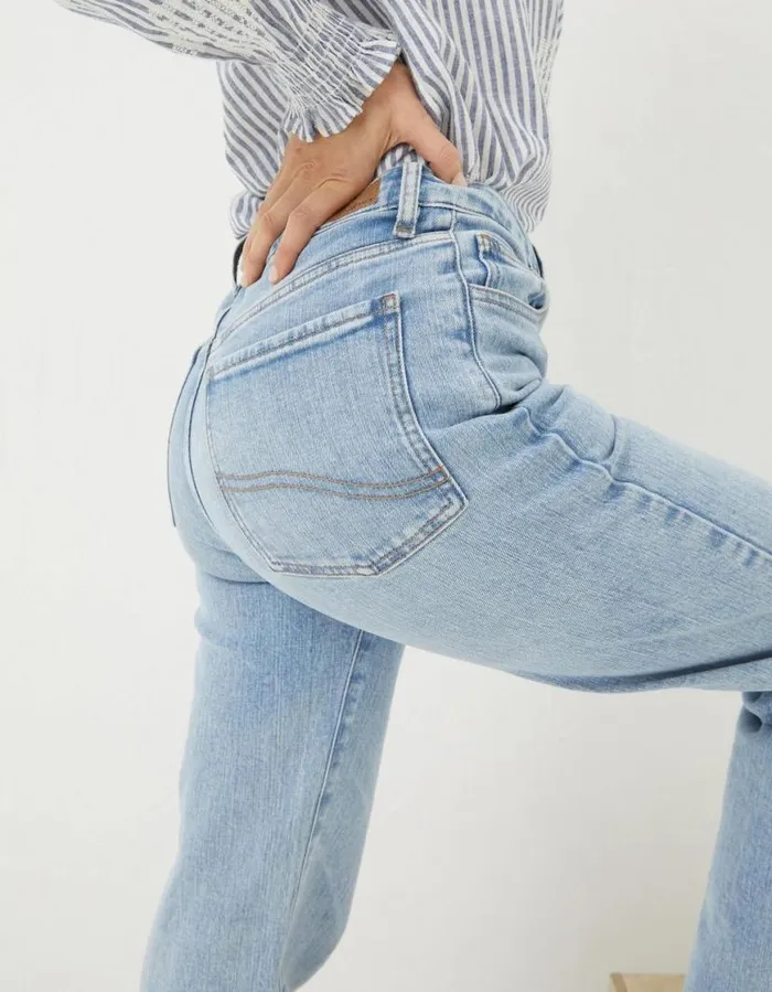 Women Jeans and Dungarees FatFace Elise Wide Leg Jeans Light Denim Blue