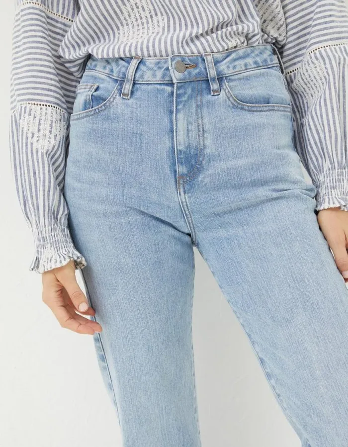 Women Jeans and Dungarees FatFace Elise Wide Leg Jeans Light Denim Blue