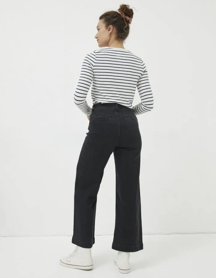 Women Jeans and Dungarees FatFace Keswick Wide Leg Jeans Black