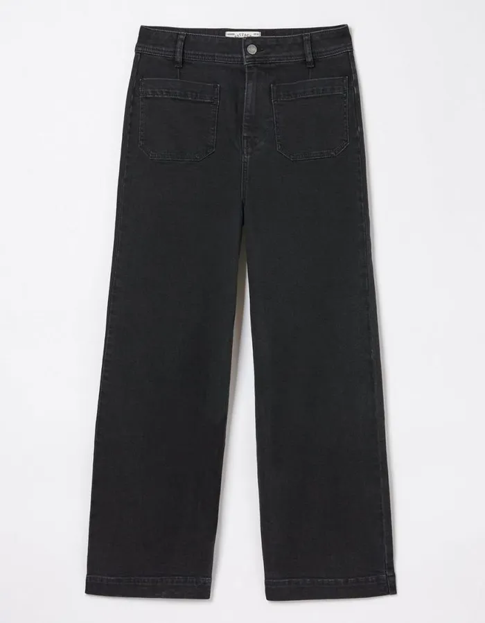 Women Jeans and Dungarees FatFace Keswick Wide Leg Jeans Black