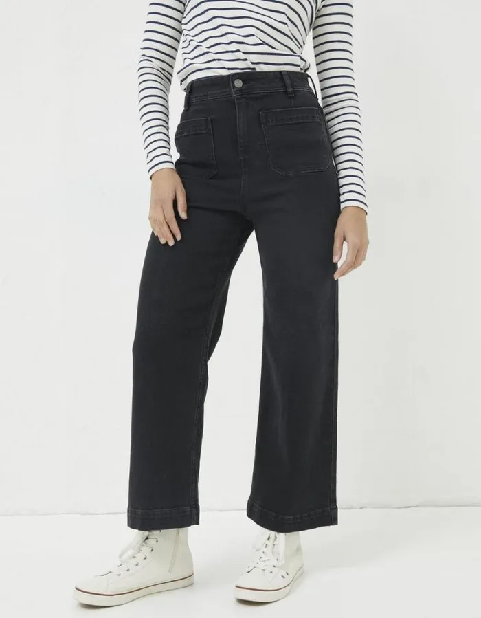 Women Jeans and Dungarees FatFace Keswick Wide Leg Jeans Black