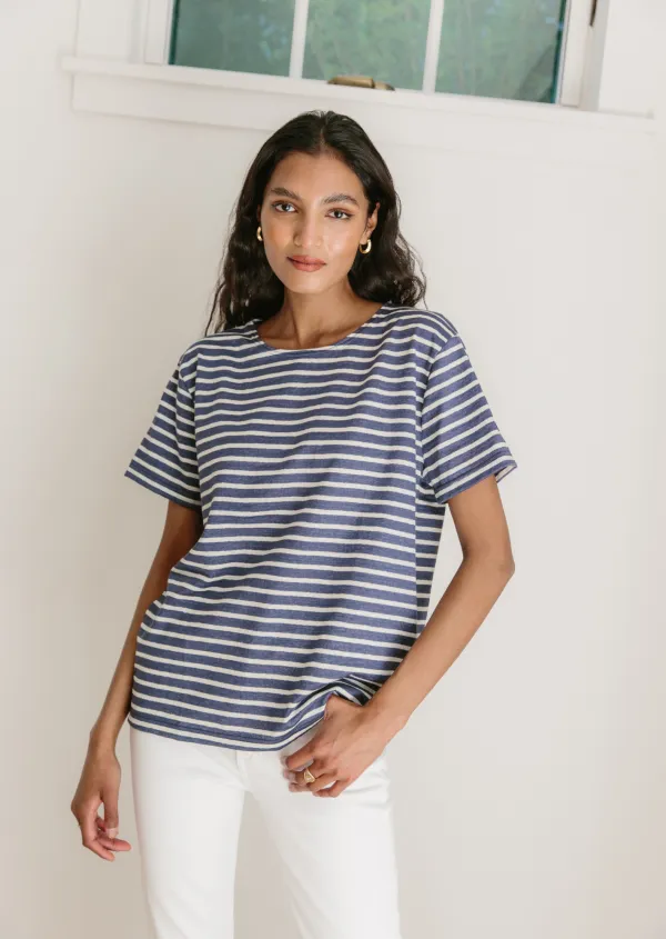 Women JENNI KAYNE Navy White Saint James Breton Striped Shirts Women JENNI KAYNE Navy White Saint James Breton Striped Shirts