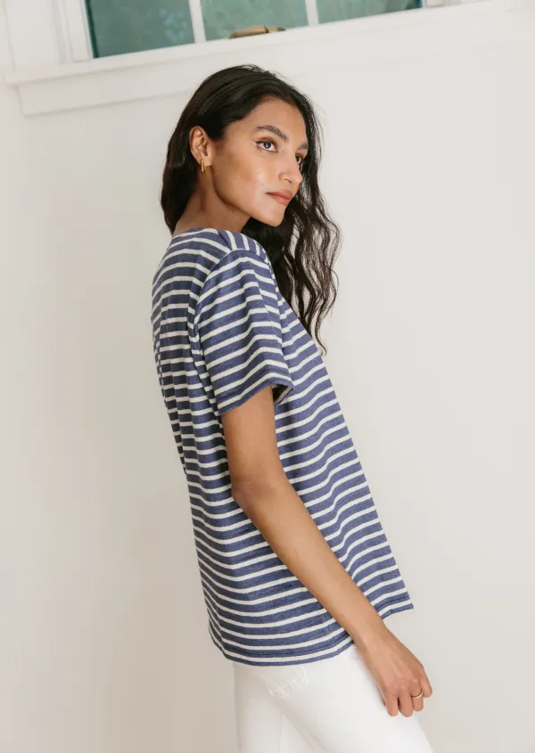 Women JENNI KAYNE Navy White Saint James Breton Striped Shirts Women JENNI KAYNE Navy White Saint James Breton Striped Shirts
