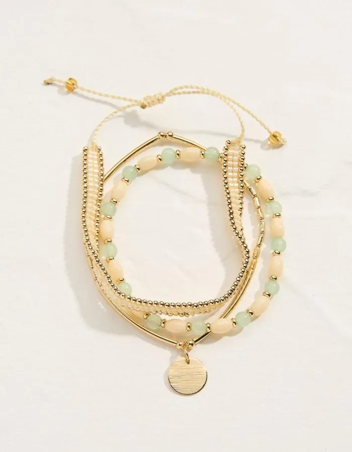 Women Jewellery FatFace Beaded Adjustable Bracelet Multi