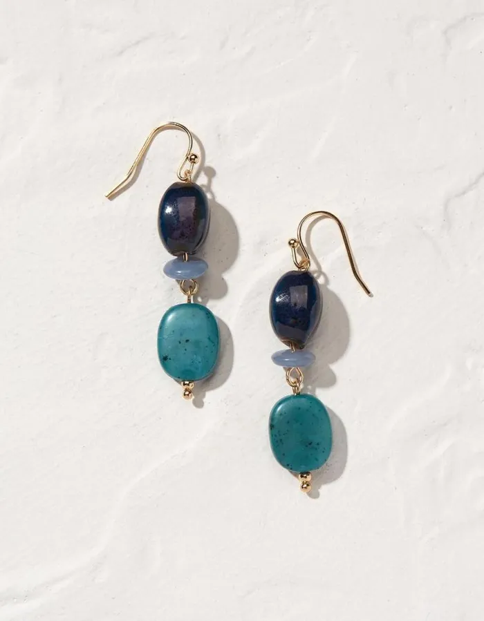 Women Jewellery FatFace Ceramic Bead Earrings Multi