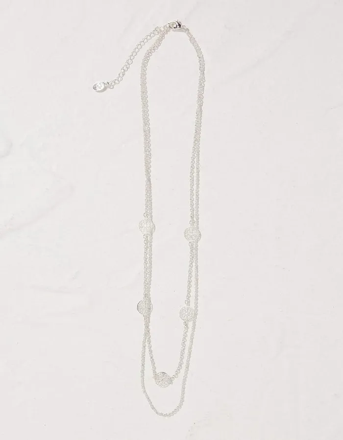 Women Jewellery FatFace Filagree Disc Necklace Silver