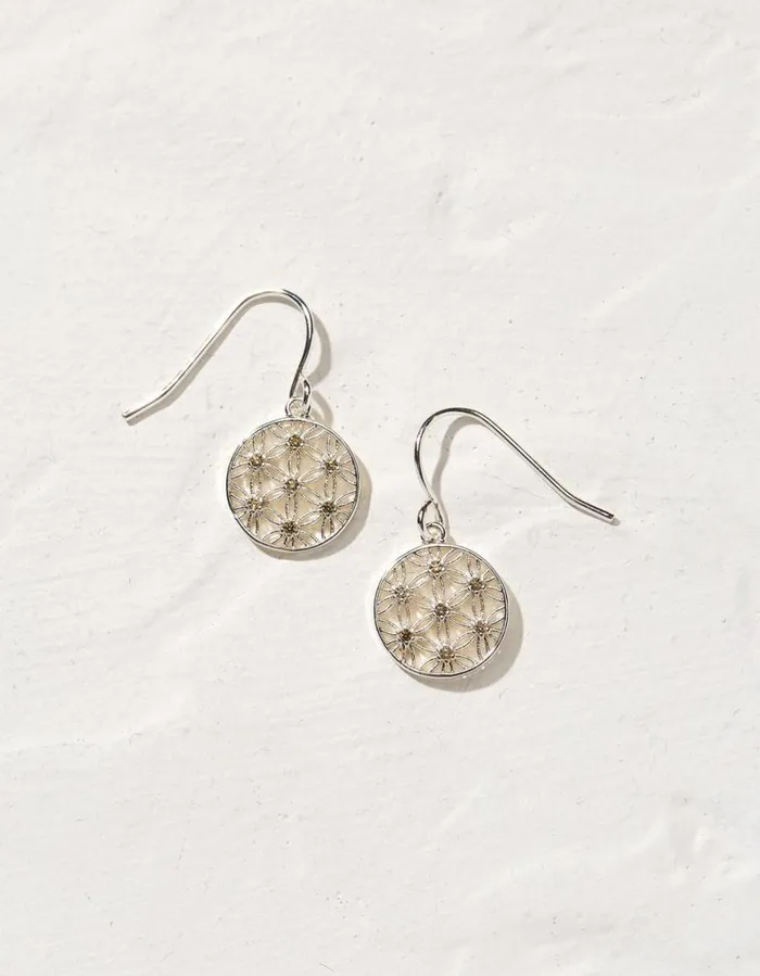 Women Jewellery FatFace Filagree Drop Earrings Silver