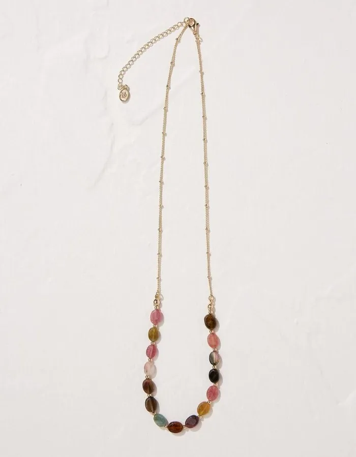 Women Jewellery FatFace Round Stone Necklace Multi
