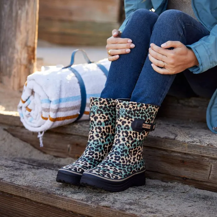 Women Kelmarsh Mid Rubber Boot Leopard Camo Ariat Waterproof Boots Women Kelmarsh Mid Rubber Boot Leopard Camo Ariat Waterproof Boots