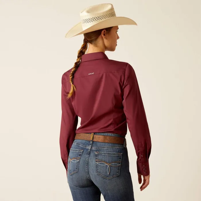Women Kirby Stretch Shirt Burgundy Ariat TShirts and Tops Women Kirby Stretch Shirt Burgundy Ariat TShirts and Tops