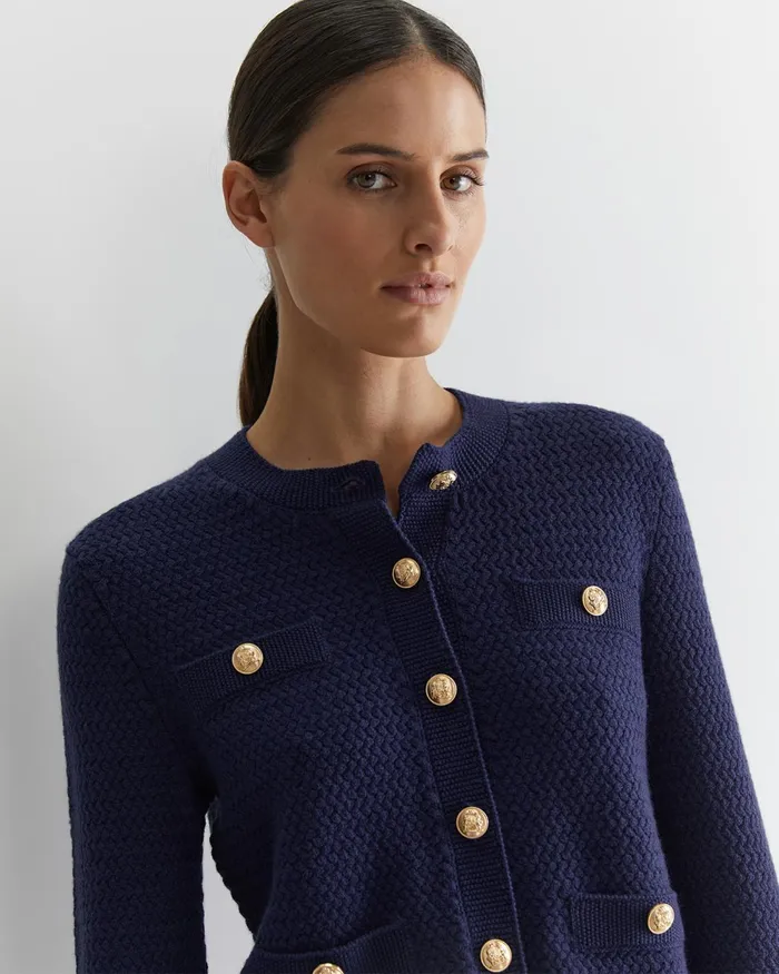 Women Knits and Cardigans Sportscraft Joyce Merino Wool Cardigan Navy