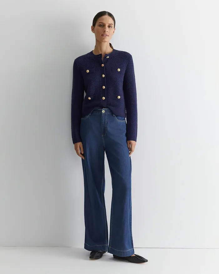 Women Knits and Cardigans Sportscraft Joyce Merino Wool Cardigan Navy