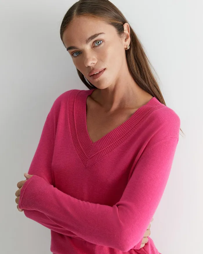 Women Knits and Cardigans Sportscraft Laurina Vneck Sweater Cerise