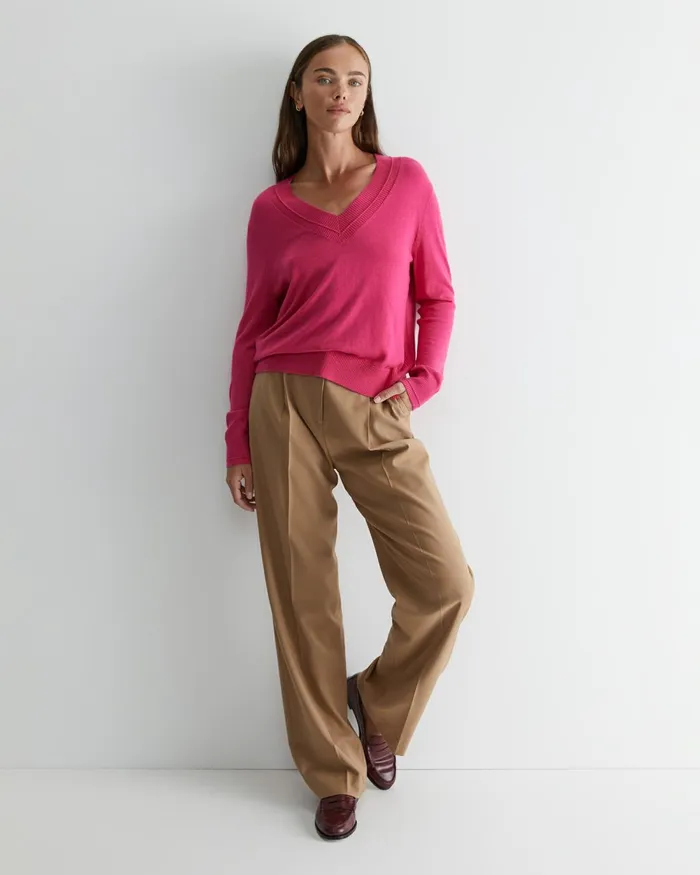 Women Knits and Cardigans Sportscraft Laurina Vneck Sweater Cerise