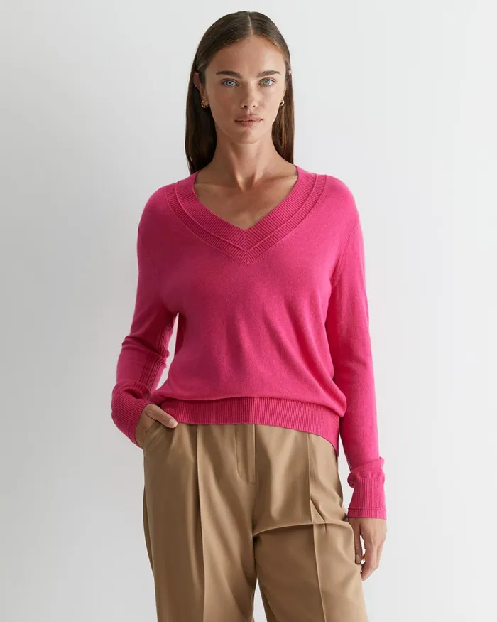 Women Knits and Cardigans Sportscraft Laurina Vneck Sweater Cerise