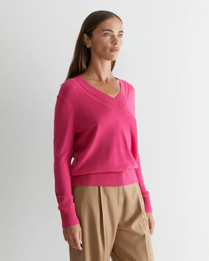 Women Knits and Cardigans Sportscraft Laurina Vneck Sweater Cerise