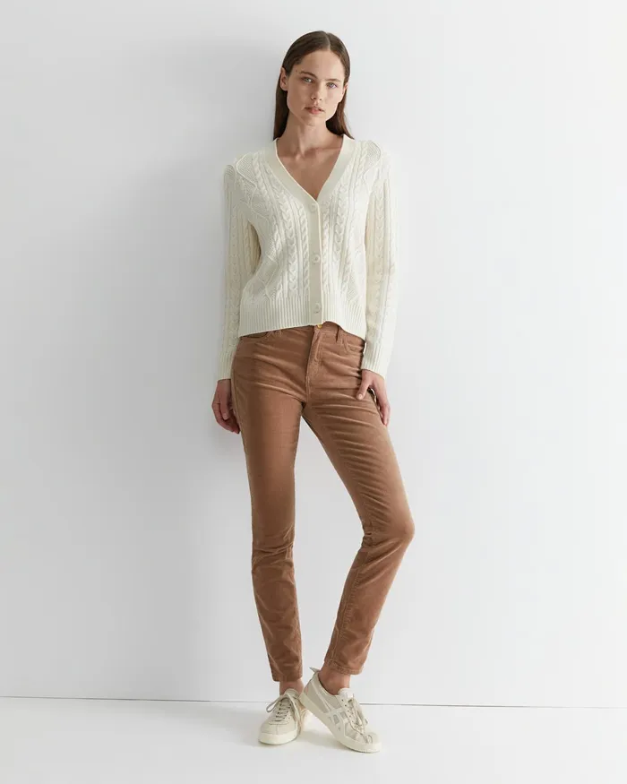 Women Knits and Cardigans Sportscraft Merino Wool Cable Cardigan Winter White