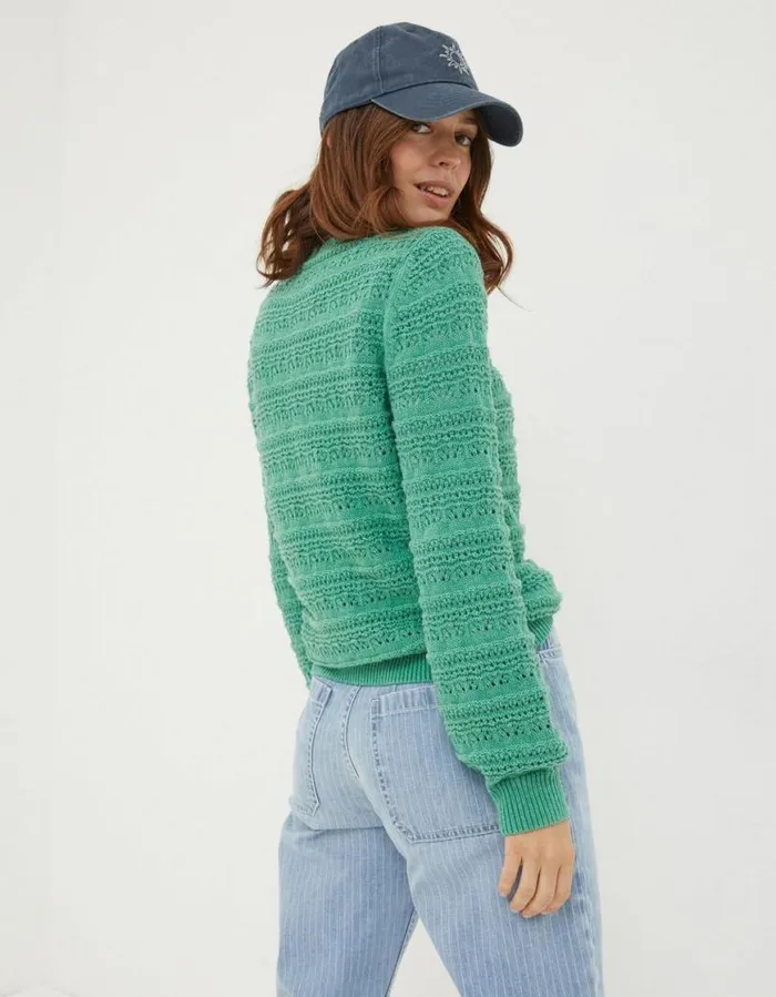Women Knitwear FatFace Adrinenna Crew Neck Jumper Bright Green
