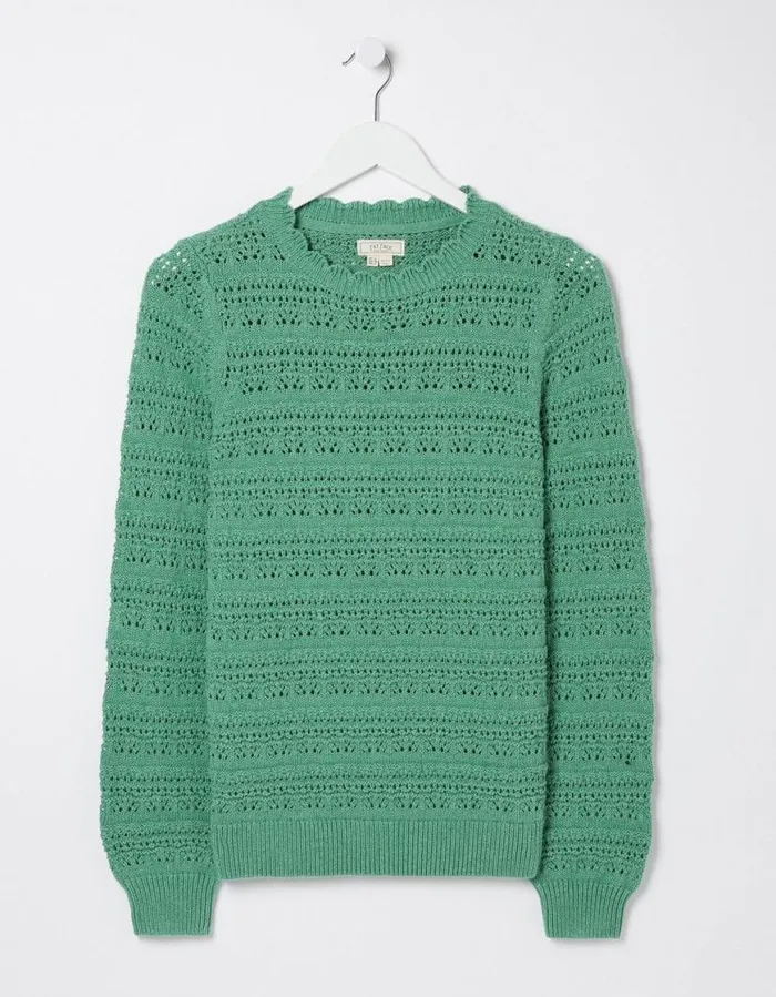 Women Knitwear FatFace Adrinenna Crew Neck Jumper Bright Green