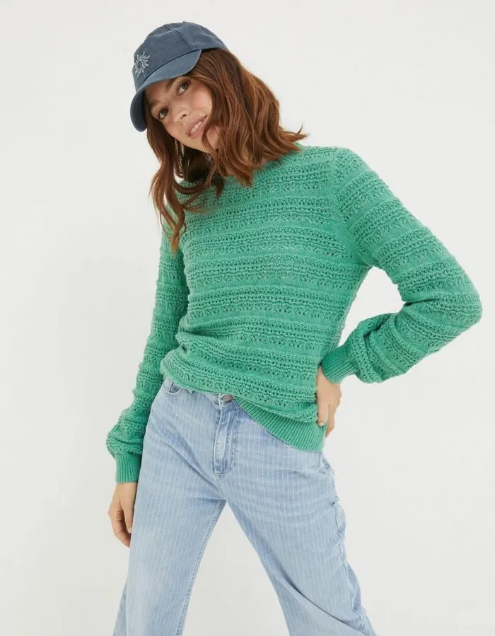 Women Knitwear FatFace Adrinenna Crew Neck Jumper Bright Green