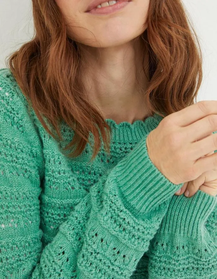 Women Knitwear FatFace Adrinenna Crew Neck Jumper Bright Green