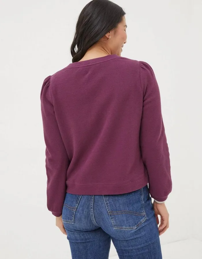 Women Knitwear FatFace Charlotte Cardigan Burgundy