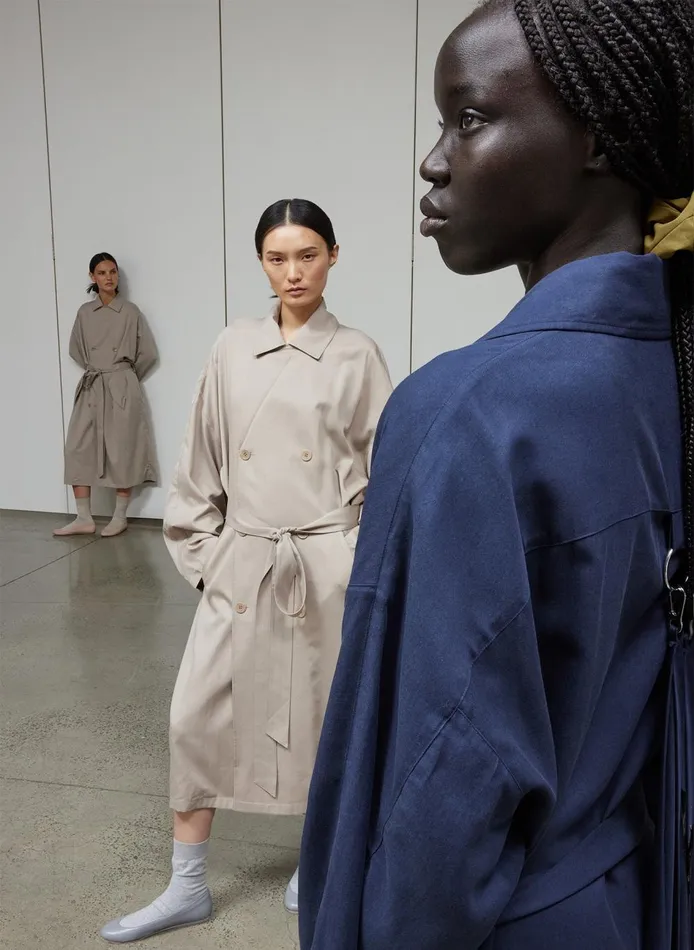 Women Lancaster Trench Stone Tibi Jackets and Outerwear