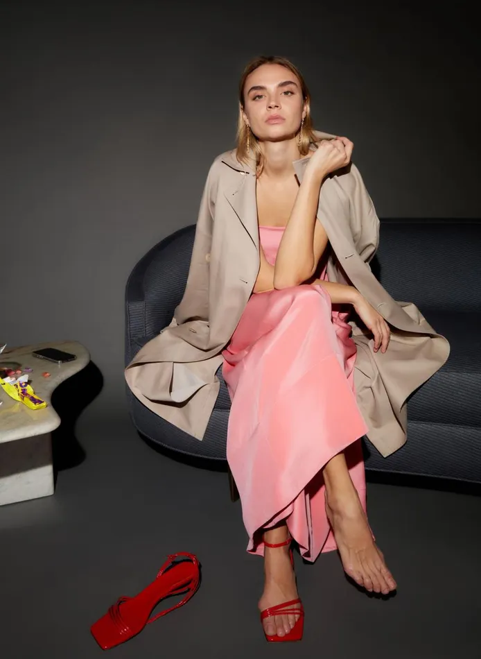 Women Lancaster Trench Stone Tibi Jackets and Outerwear