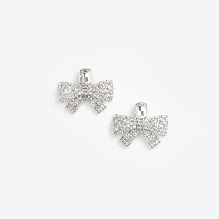 Women Large Crystal Bow Earrings Self Portrait Jewellery
