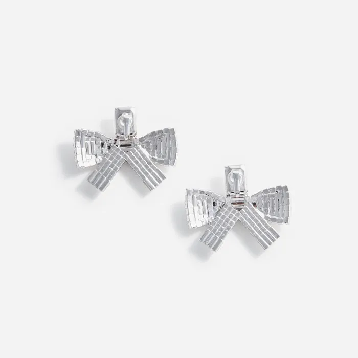 Women Large Crystal Bow Earrings Self Portrait Jewellery
