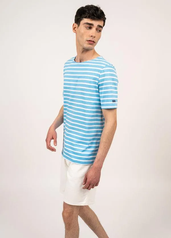 Women LEVANT MODERN Light Blue White Saint James Breton Striped Shirts Women LEVANT MODERN Light Blue White Saint James Breton Striped Shirts