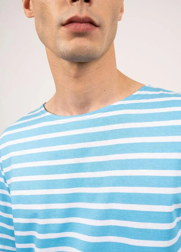 Women LEVANT MODERN Light Blue White Saint James Breton Striped Shirts Women LEVANT MODERN Light Blue White Saint James Breton Striped Shirts