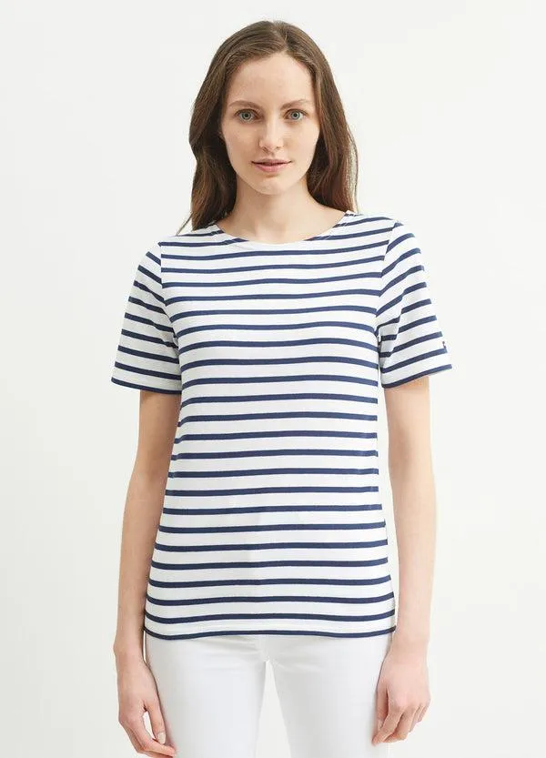 Women LEVANT MODERN White Navy Saint James Breton Striped Shirts