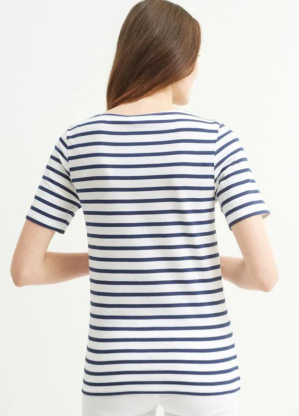 Women LEVANT MODERN White Navy Saint James Breton Striped Shirts Women LEVANT MODERN White Navy Saint James Breton Striped Shirts