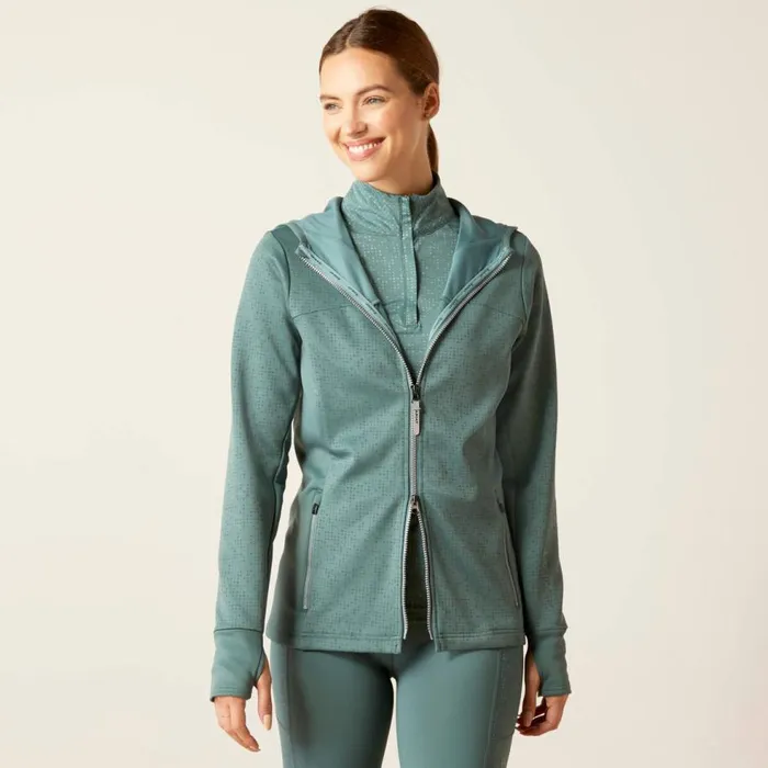 Women Lumina Full Zip Hoodie Silver Pine Ariat Sweatshirts and Hoodies