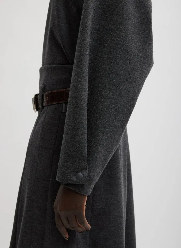 Women Melange Jersey UNeck Top Dark Heather Grey Tibi Tops