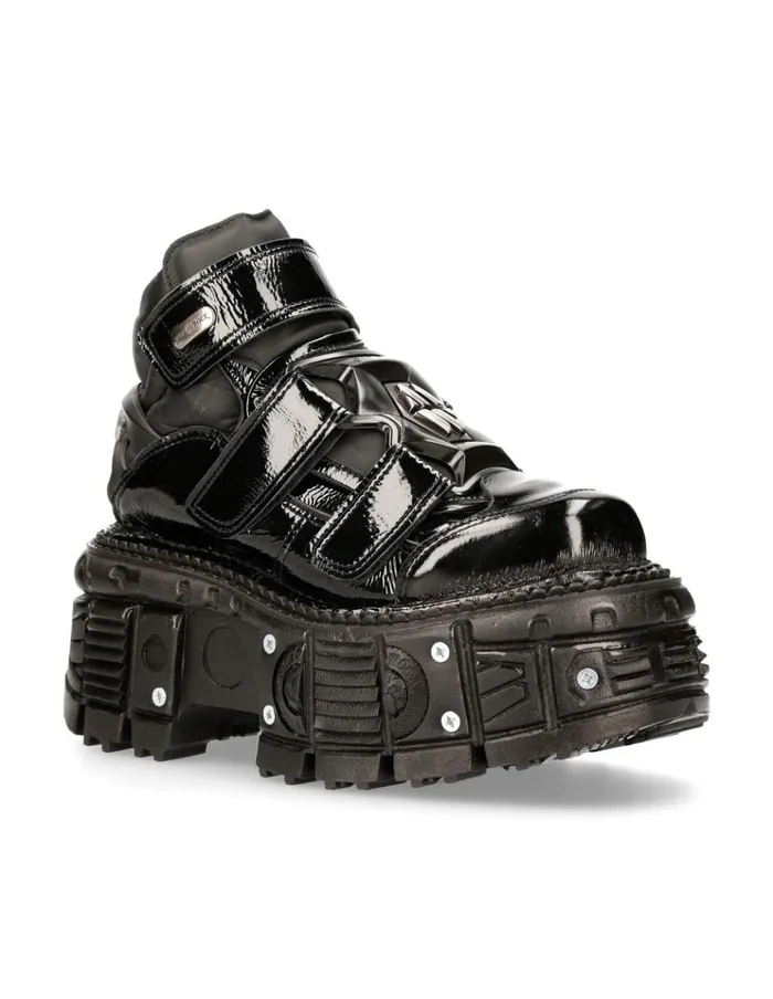 WomenMen Ankle Boot Black Imperfect MTank008R7 New Rock Platform
