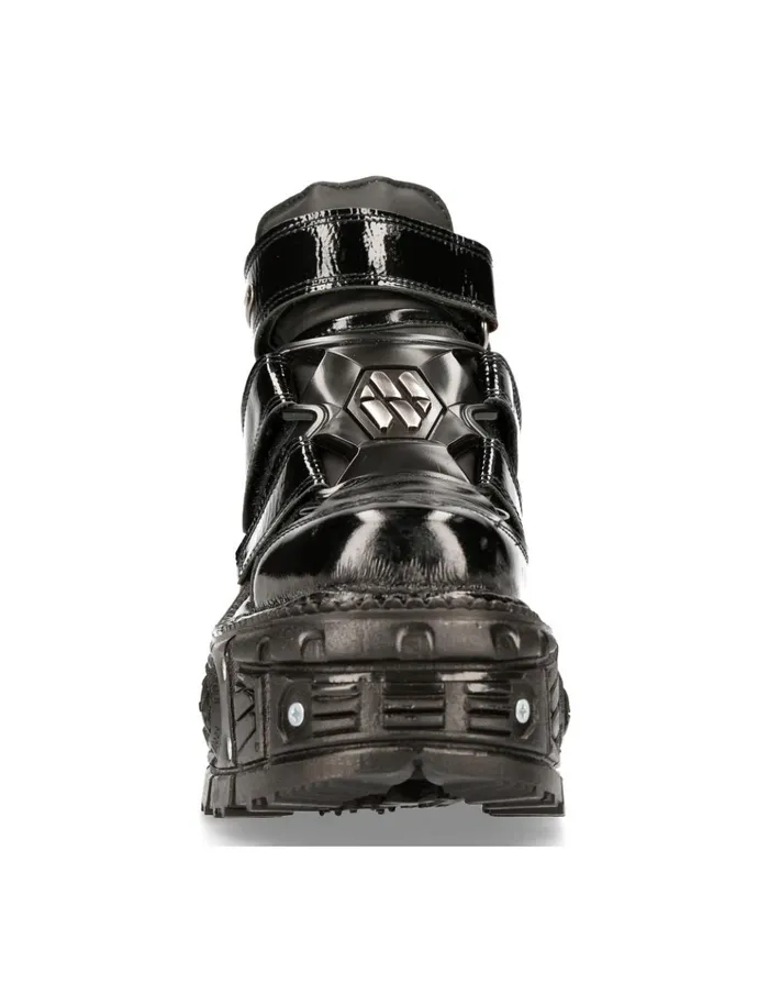 WomenMen Ankle Boot Black Imperfect MTank008R7 New Rock Platform