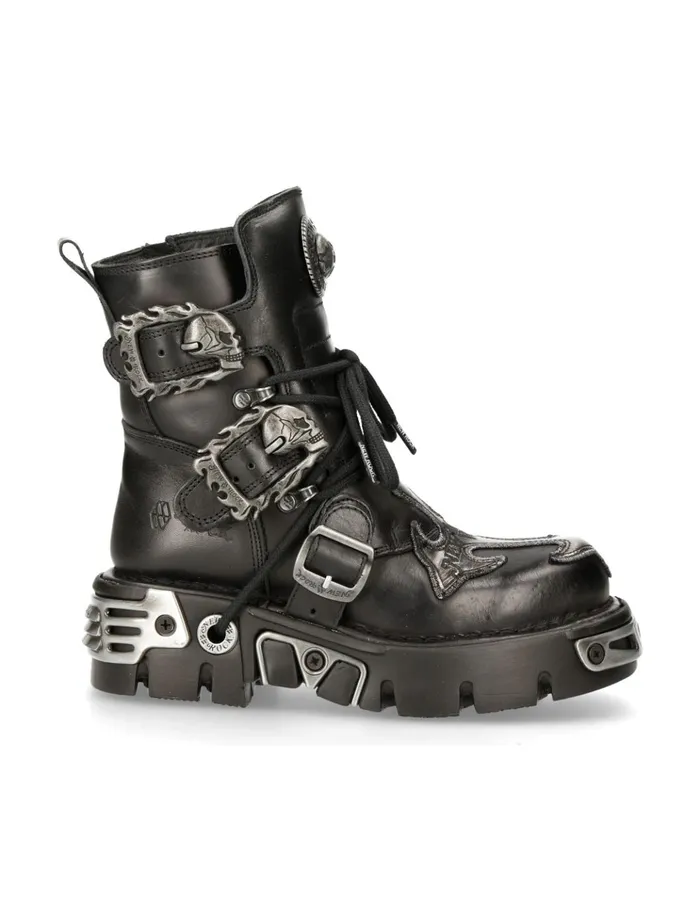 WomenMen Ankle Boot Black Reactor M407S1 New Rock Boots