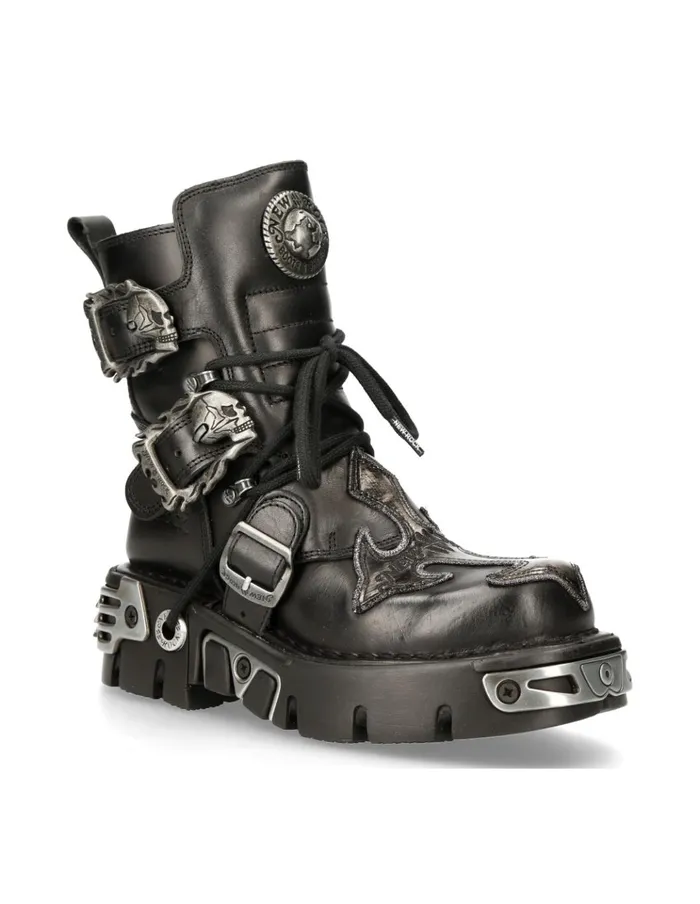 WomenMen Ankle Boot Black Reactor M407S1 New Rock Boots