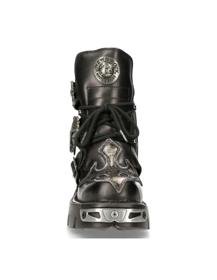 WomenMen Ankle Boot Black Reactor M407S1 New Rock Boots