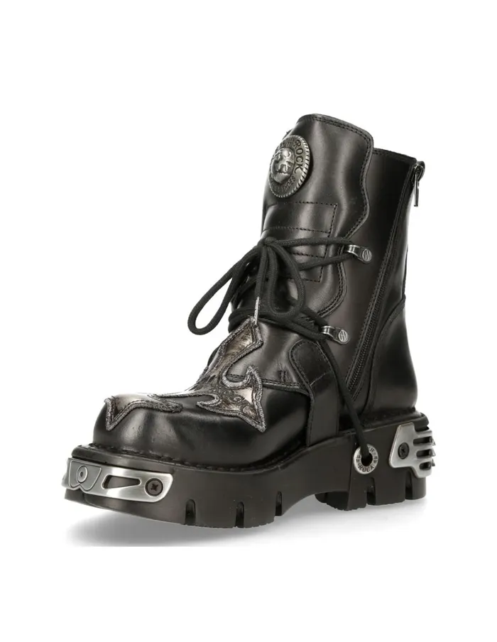 WomenMen Ankle Boot Black Reactor M407S1 New Rock Boots