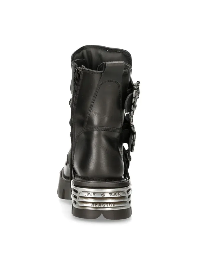 WomenMen Ankle Boot Black Reactor M407S1 New Rock Boots