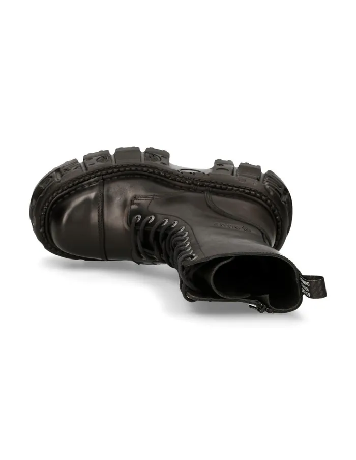 WomenMen Boot Black Imperfect With Laces MMili211S15 New Rock Boots