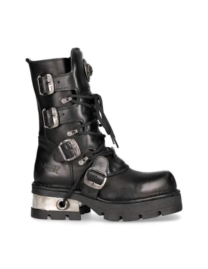 WomenMen Boot Black Planing M373S1 New Rock Boots