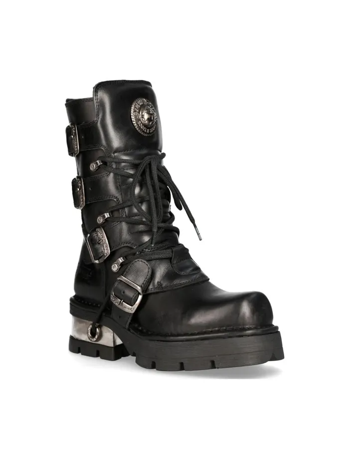 WomenMen Boot Black Planing M373S1 New Rock Boots