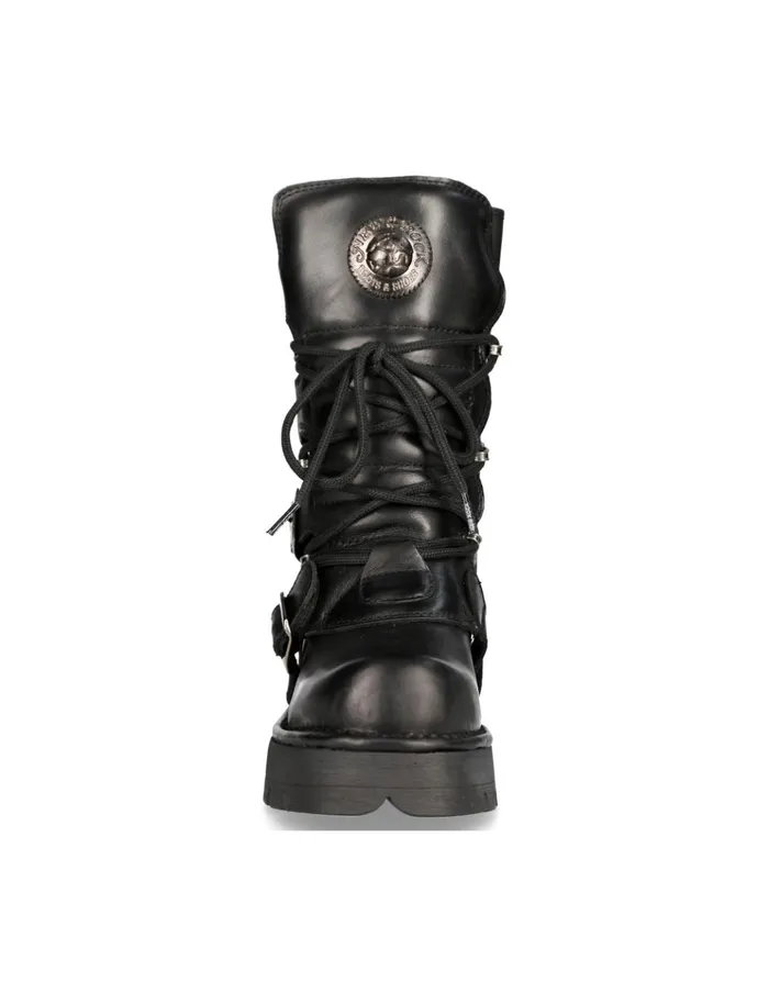 WomenMen Boot Black Planing M373S1 New Rock Boots